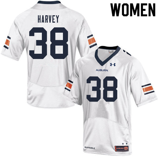 Women #38 Ahmari Harvey Auburn Tigers College Football Jerseys Sale-White